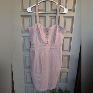 Blashe Strappy Bodycon Dress JSzL Copper Hook Front Full Zip Back Spandex Blend